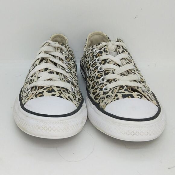 Converse Chuck Taylor AS Lox Ox Girls Pre-owned Cheetah Print Sneakers - sz. 1 - Picture 2 of 6